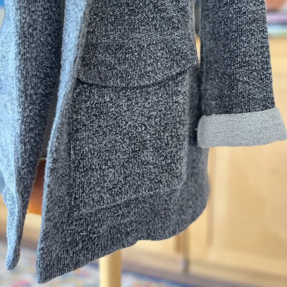 TOPSHOP Gray Stretch Knit Open Front Blazer Jacket - Picture 4 of 9